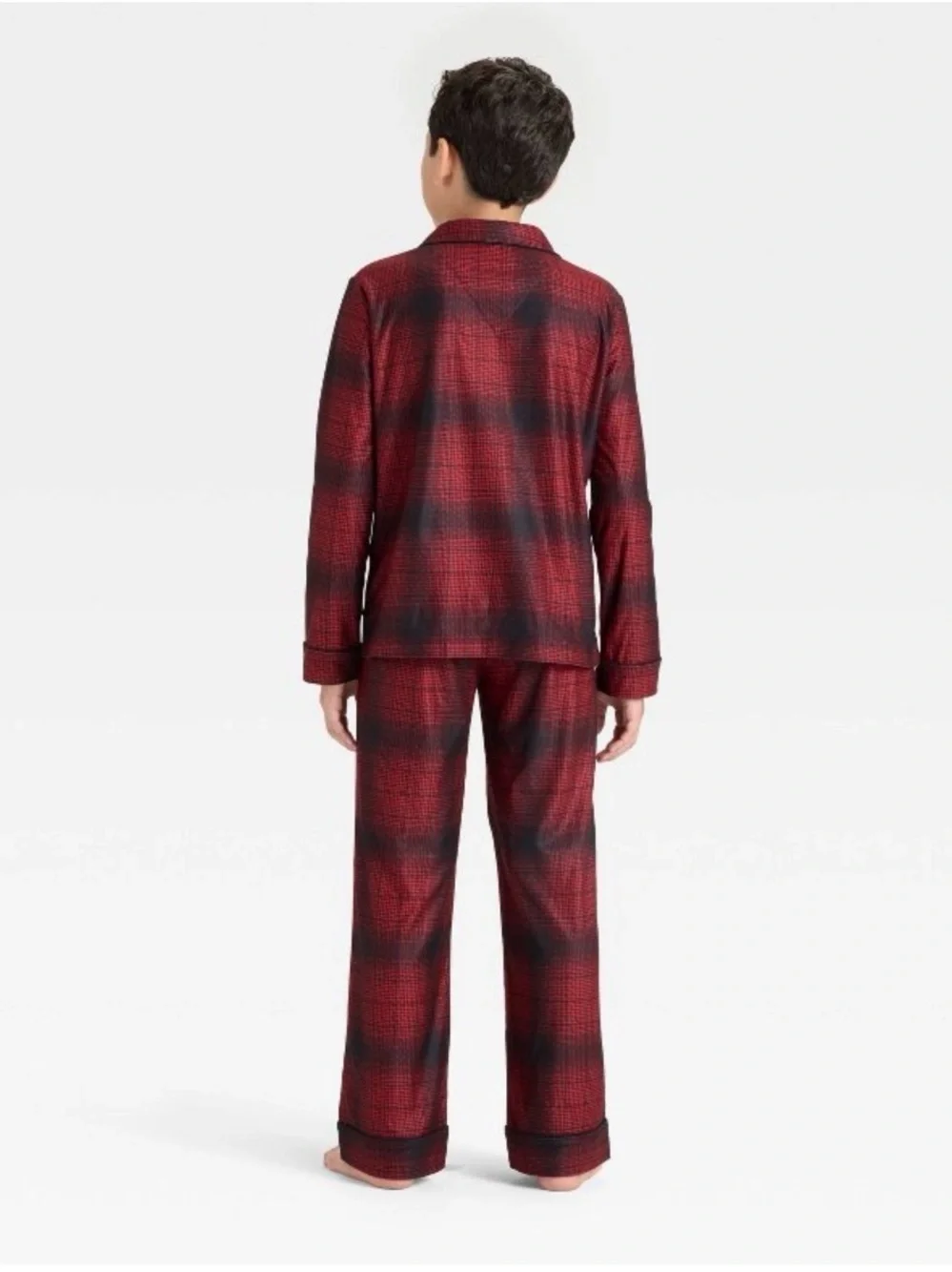 NWT Cat & Jack Red Black Plaid Flannel 2 pc Pajama Set Boy’s size XS